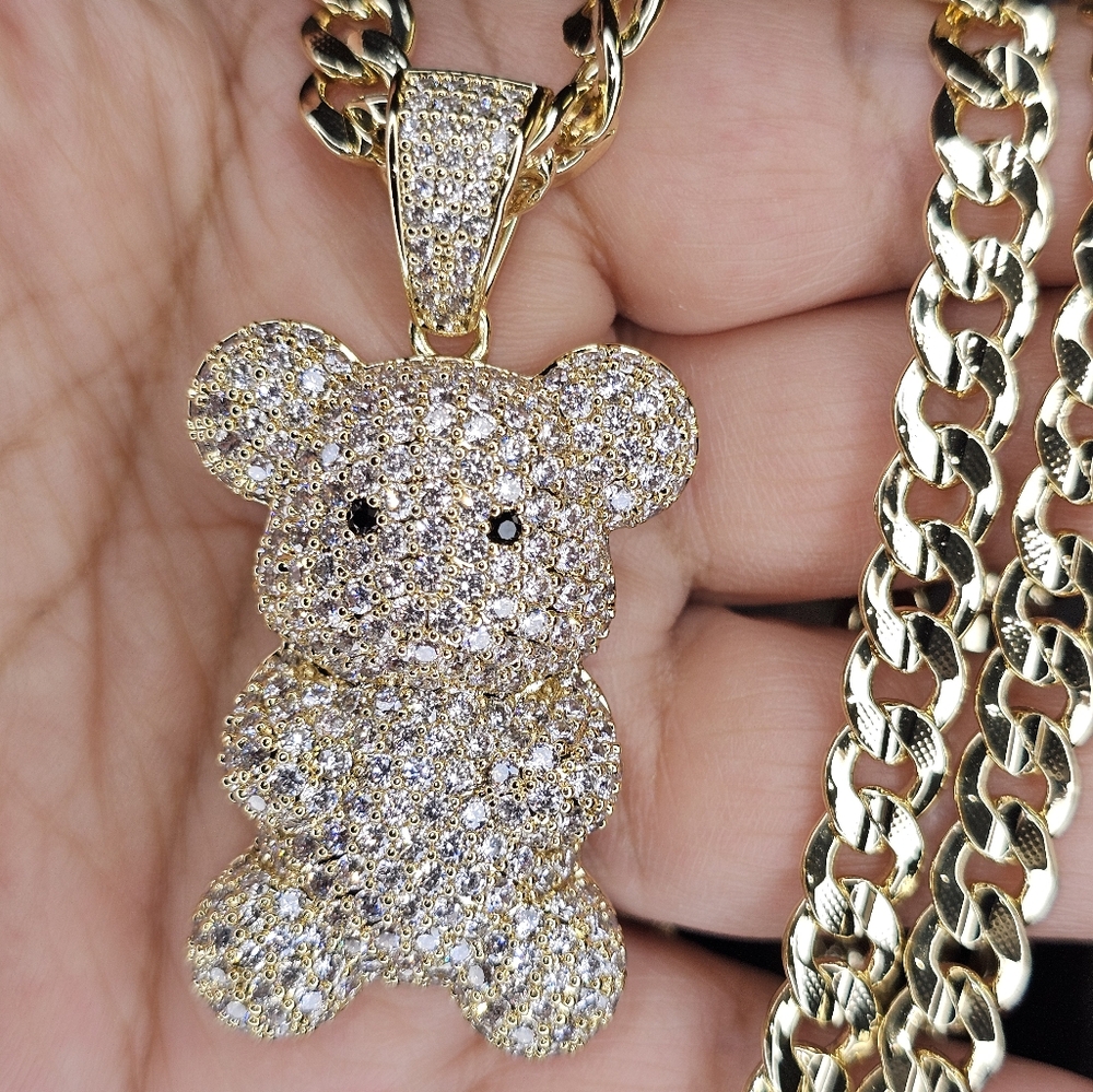 Gold Bear Pendant Necklace